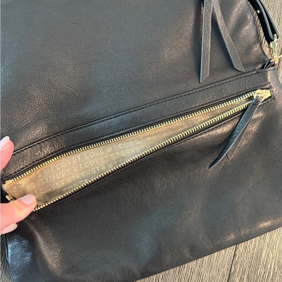 Stella & Dot Covet Black Leather Crossbody Bag - Picture 2 of 9